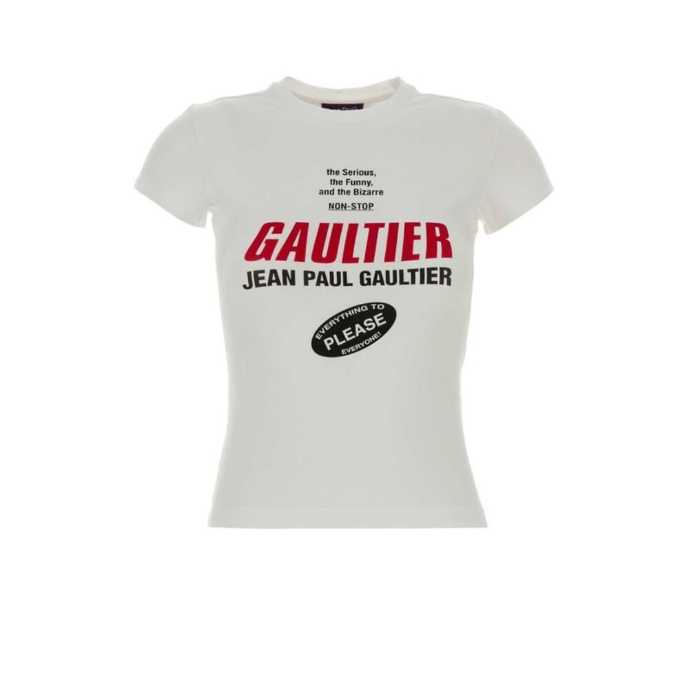 Jean Paul Gaultier Women White Stretch Cotton T-Shirt